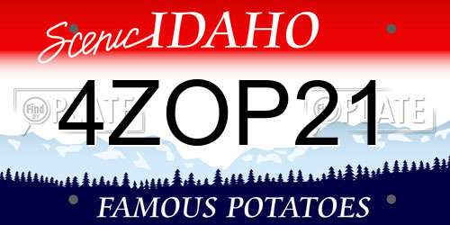 4ZOP21 Idaho License Plate