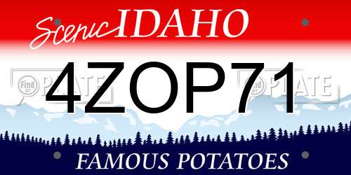4ZOP71 Idaho License Plate