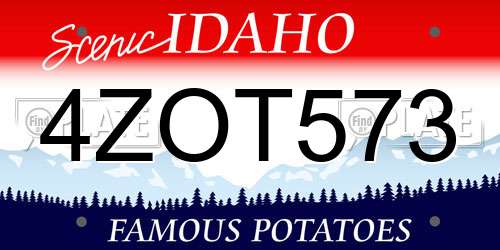 4ZOT573 Idaho License Plate
