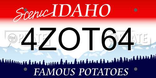 4ZOT64 Idaho License Plate