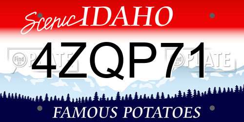 4ZQP71 Idaho License Plate