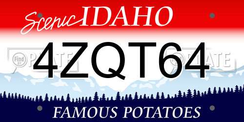 4ZQT64 Idaho License Plate
