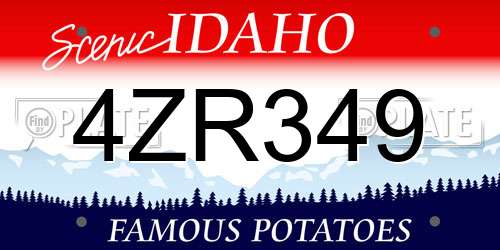 4ZR349 Idaho License Plate