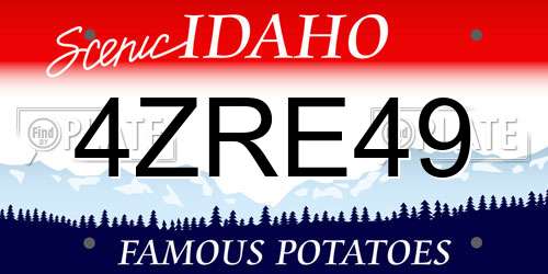 4ZRE49 Idaho License Plate
