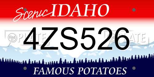 4ZS526 Idaho License Plate