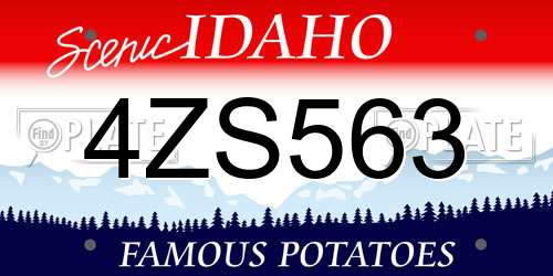 4ZS563 Idaho License Plate
