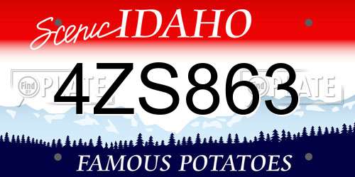 4ZS863 Idaho License Plate