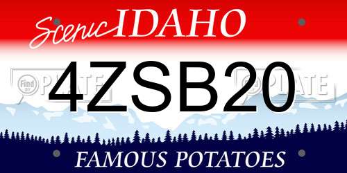 4ZSB20 Idaho License Plate