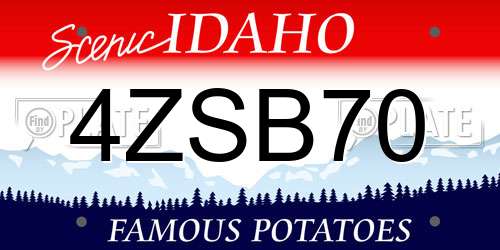 4ZSB70 Idaho License Plate