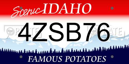 4ZSB76 Idaho License Plate