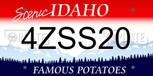 4ZSS20 Idaho License Plate
