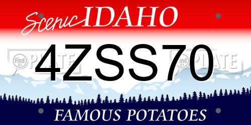 4ZSS70 Idaho License Plate