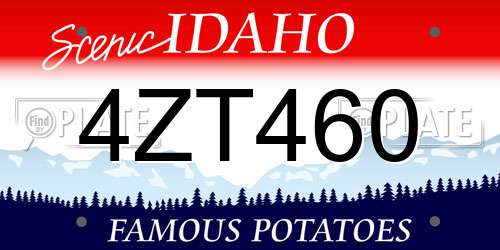 4ZT460 Idaho License Plate