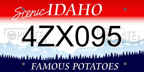 4ZX095 Idaho License Plate