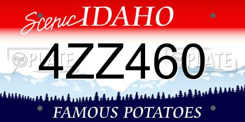 4ZZ460 Idaho License Plate