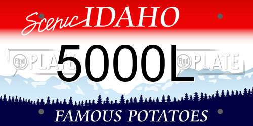 5000L Idaho License Plate