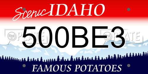 500BE3 Idaho License Plate