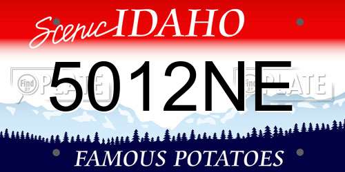 5012NE Idaho License Plate