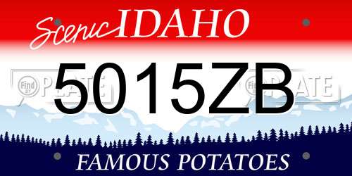 5015ZB Idaho License Plate