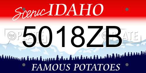 5018ZB Idaho License Plate