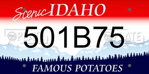 501B75 Idaho License Plate