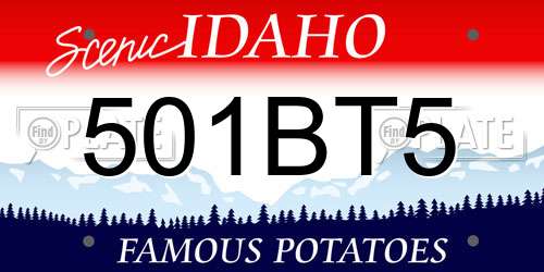 501BT5 Idaho License Plate