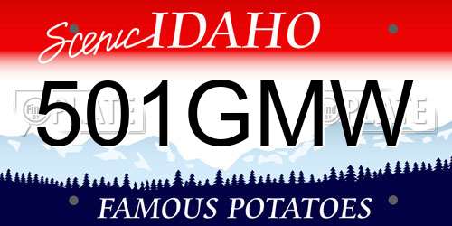 501GMW Idaho License Plate