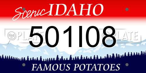 501I08 Idaho License Plate