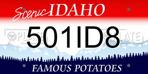 501ID8 Idaho License Plate