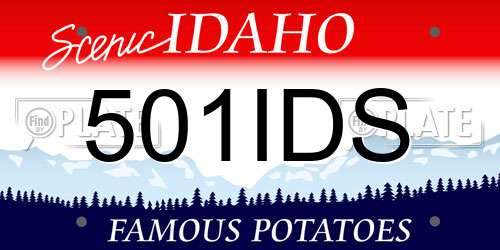 501IDS Idaho License Plate