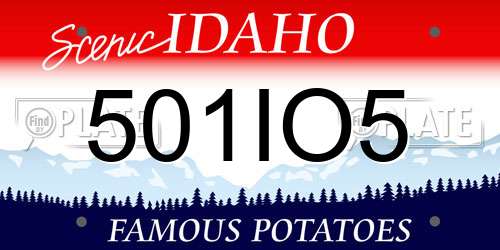 501IO5 Idaho License Plate