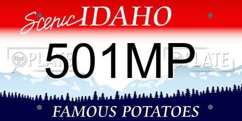 501MP Idaho License Plate