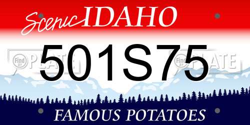 501S75 Idaho License Plate