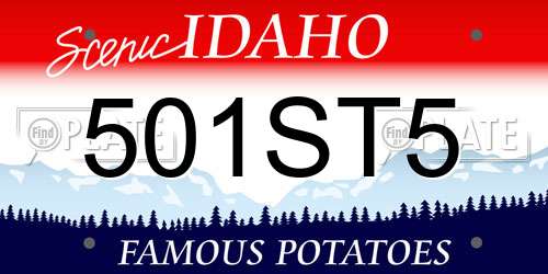 501ST5 Idaho License Plate