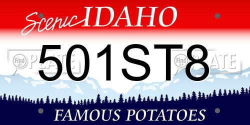 501ST8 Idaho License Plate