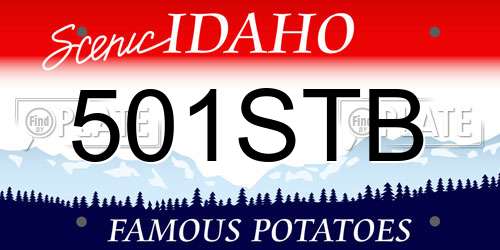 501STB Idaho License Plate
