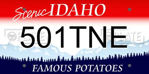 501TNE Idaho License Plate