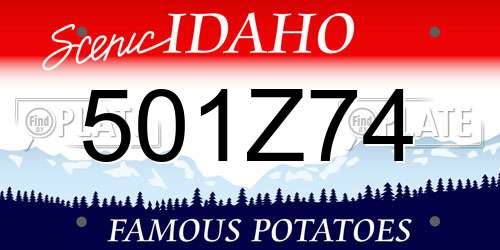 501Z74 Idaho License Plate