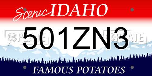 501ZN3 Idaho License Plate