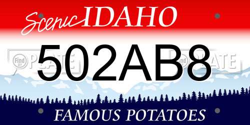 502AB8 Idaho License Plate