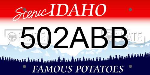 502ABB Idaho License Plate