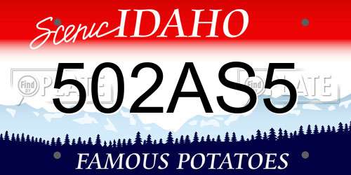 502AS5 Idaho License Plate
