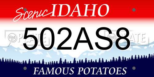 502AS8 Idaho License Plate