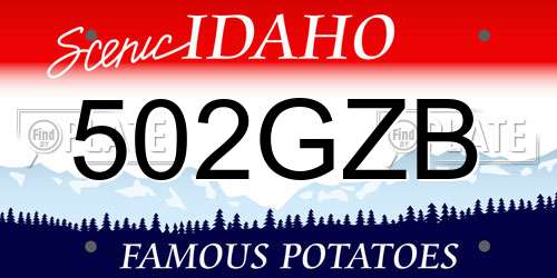 502GZB Idaho License Plate