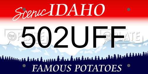 502UFF Idaho License Plate