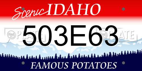 503E63 Idaho License Plate