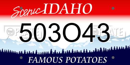 503O43 Idaho License Plate