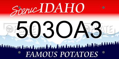 503OA3 Idaho License Plate