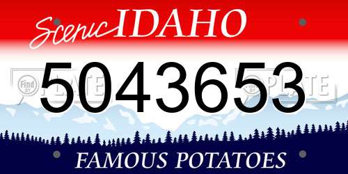 5043653 Idaho License Plate