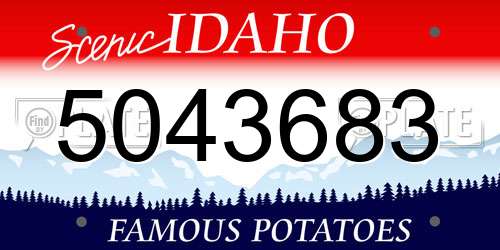 5043683 Idaho License Plate